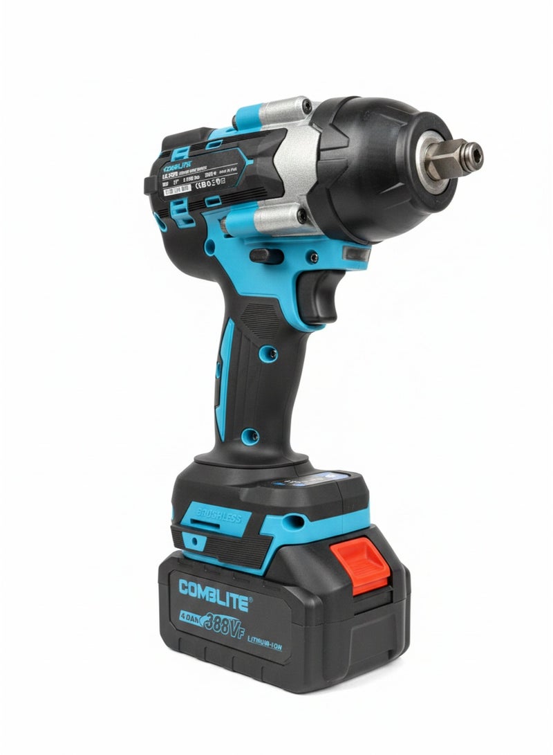 COMBLITE® LH-2107N Cordless Impact Wrench System - Brushless Motor – 1/2-Inch Square Drive – With 2x 4.0Ah Li-ion Batteries & Accessory Kit - Image 1